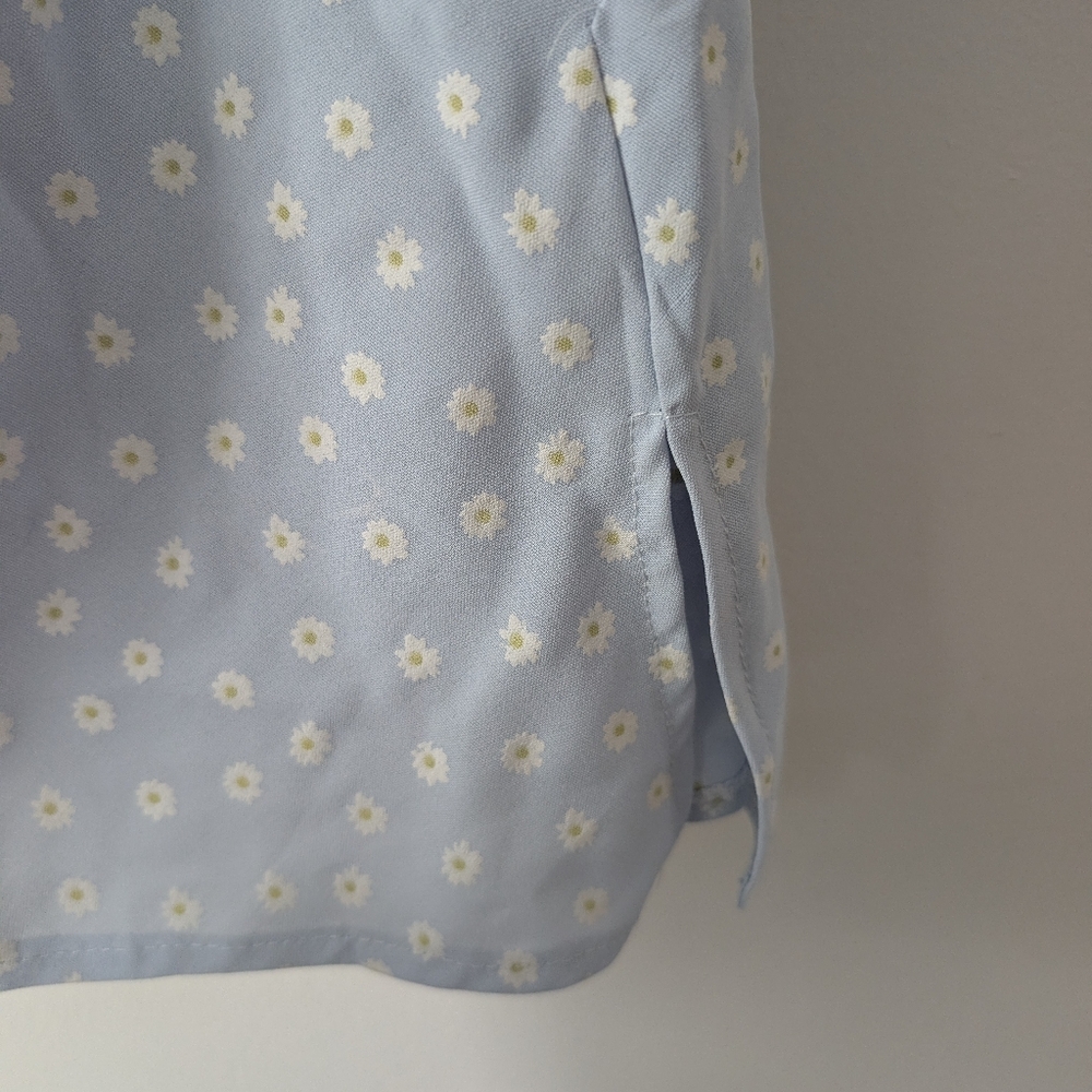 Rumor Baby Blue Daisy Floral Mini Dress With Slit Size 8 - Picture 5 of 5